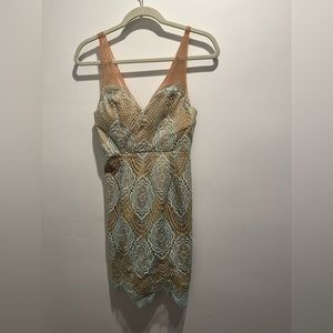 Lulus Teal beige mermaid dress